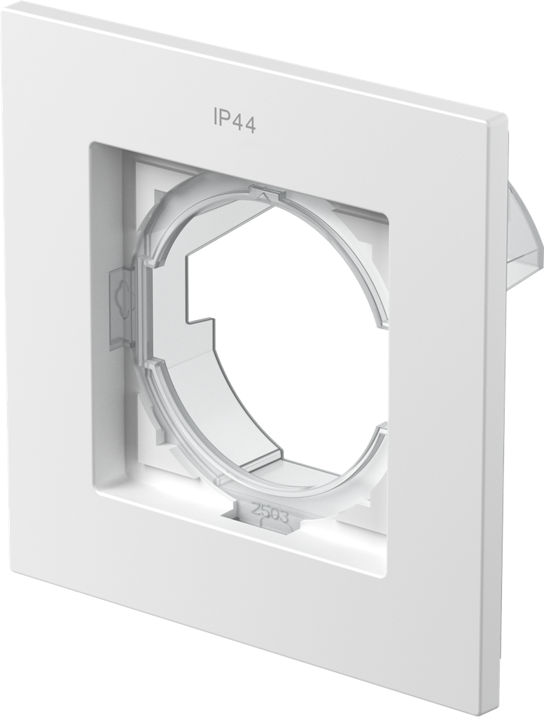 Рамка 1х IP44 за контакти цвят Бял Flat Logiq TEM
