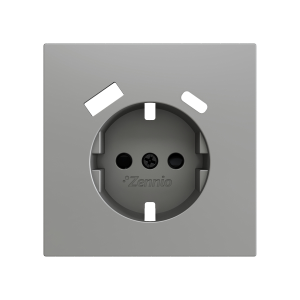 Лицев панел за контакт ШУКО 16А + USB A/C ZS70 70х70мм цвят Сребро Zennio