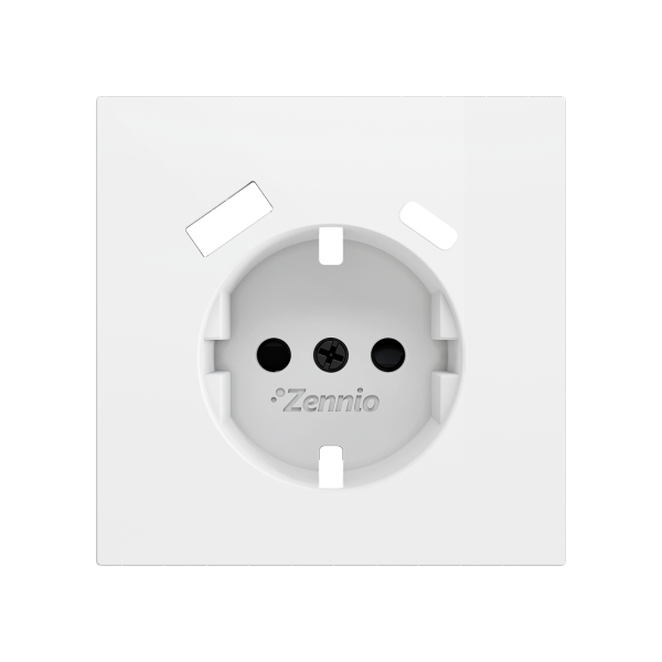 Лицев панел за контакт ШУКО 16А + USB A/C ZS70 70х70мм цвят Бял Zennio