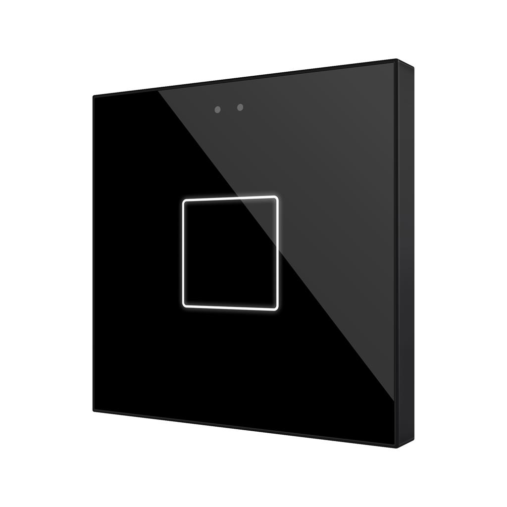 Пулт за управление с 1 капацитивен бутон Flat RGB KNX стъкло цвят Антрацит Zennio