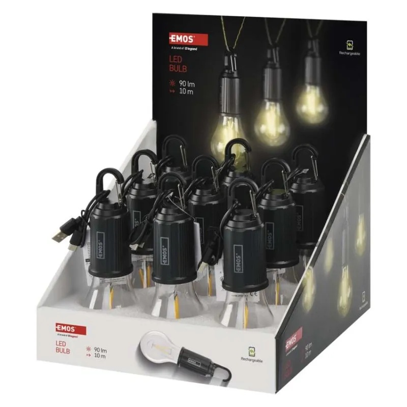 Фенерче къмпинг ЛАМПИ LED 90lm зареждаема 400mAh /9 бр. кутия/ EMOS