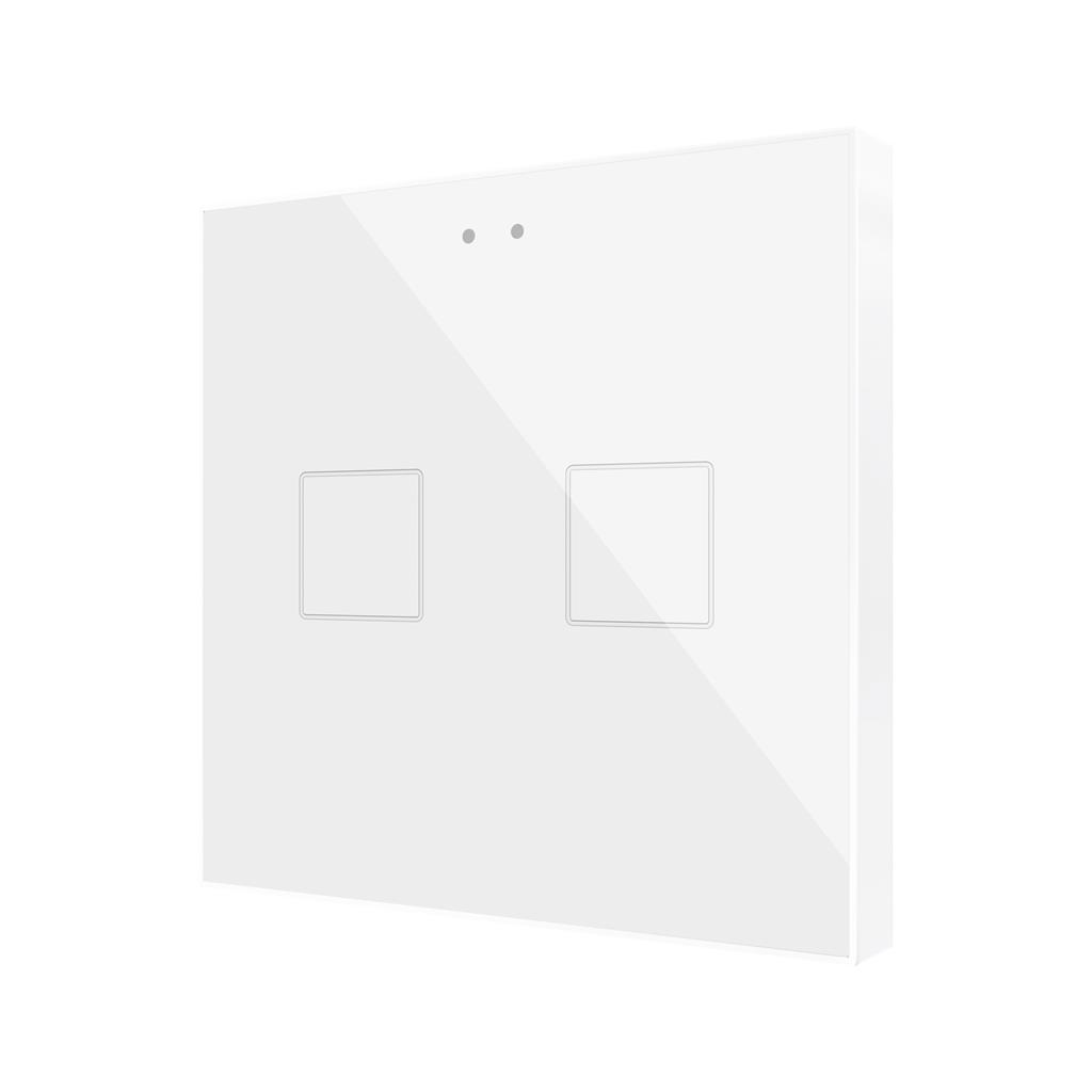 Пулт за управление с 2 капацитивни бутона Flat RGB KNX стъкло цвят Бял Zennio