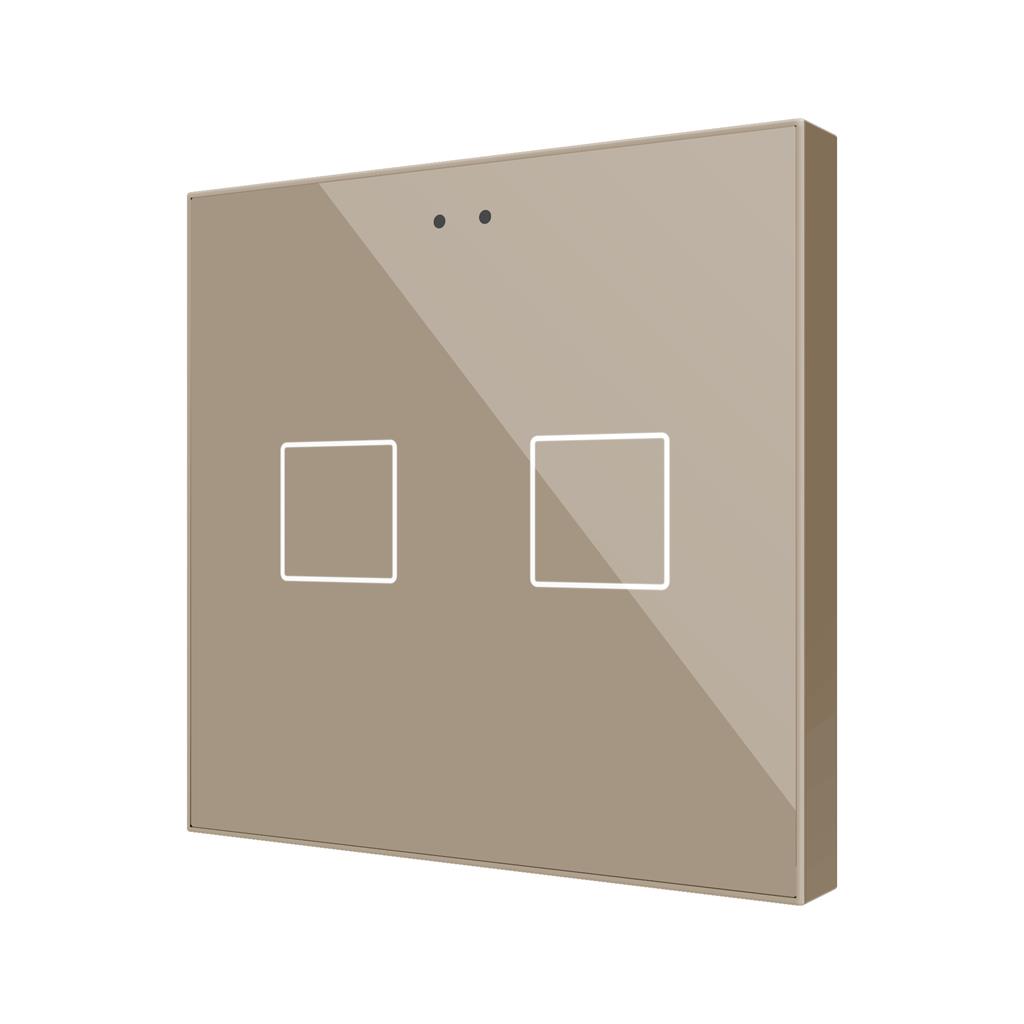 Пулт за управление с 2 капацитивни бутона Flat RGB KNX стъкло цвят Шампанско Zennio