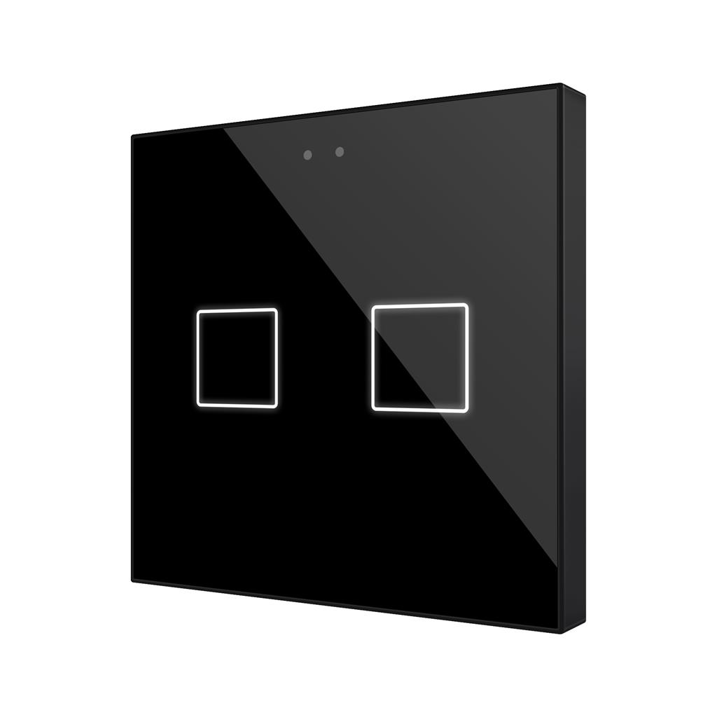 Пулт за управление с 2 капацитивни бутона Flat RGB KNX стъкло цвят Антрацит Zennio