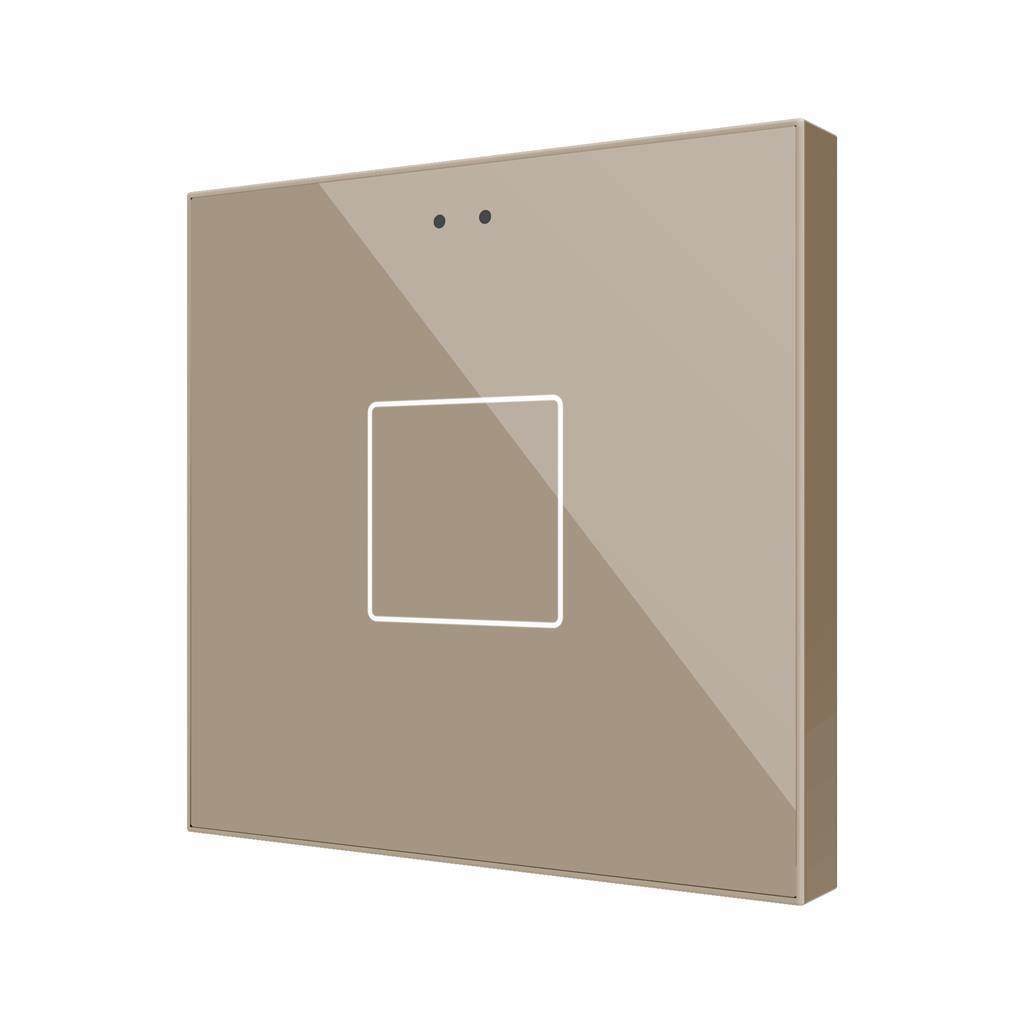 Пулт за управление с 1 капацитивен бутон Flat RGB KNX стъкло цвят Шампанско Zennio