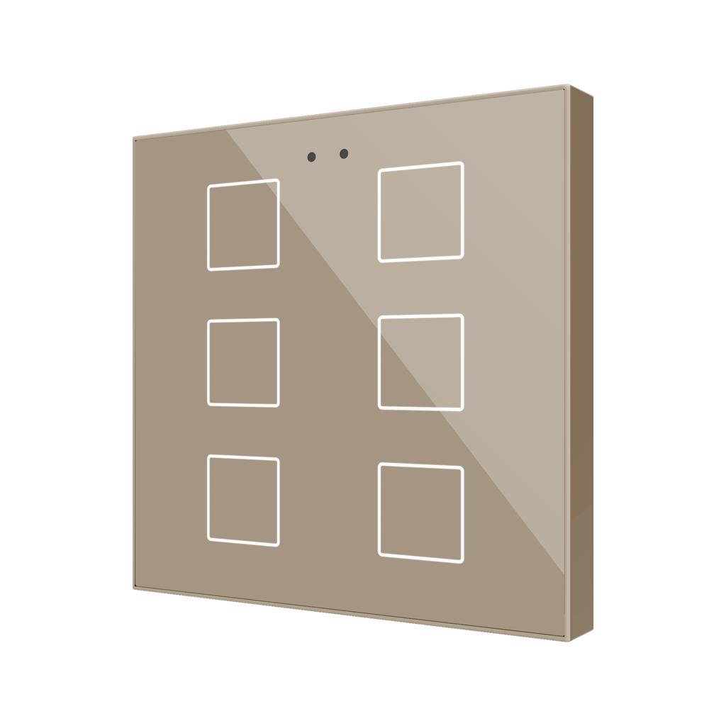 Пулт за управление с 6 капацитивни бутона Flat RGB KNX стъкло цвят Шампанско Zennio