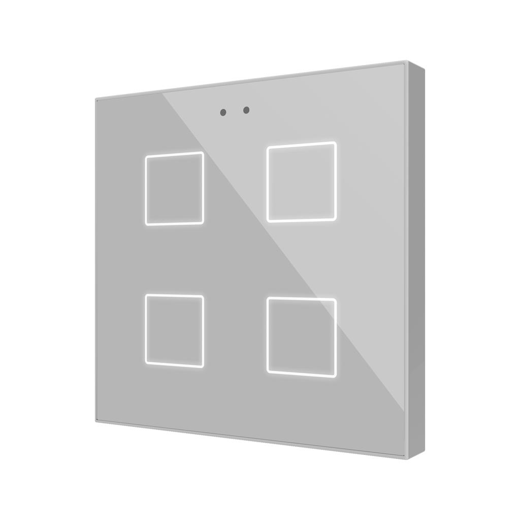 Пулт за управление с 4 капацитивни бутона Flat RGB KNX стъкло цвят Сребро Zennio