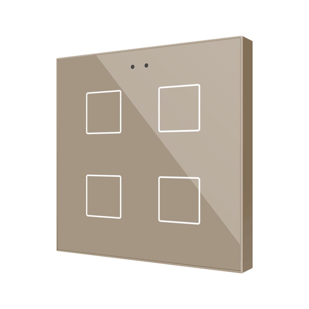 Пулт за управление с 4 капацитивни бутона Flat RGB KNX стъкло цвят Шампанско Zennio