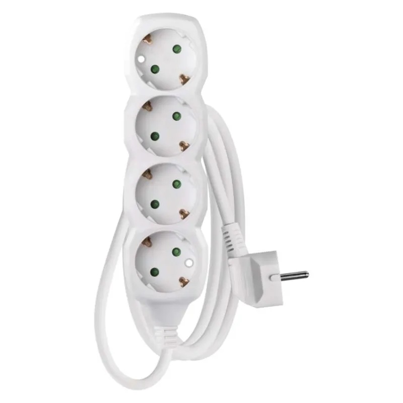 Разклонител БЯЛ 4x2P+E с кабел 1.5 метра / 1.0mm2 EMOS