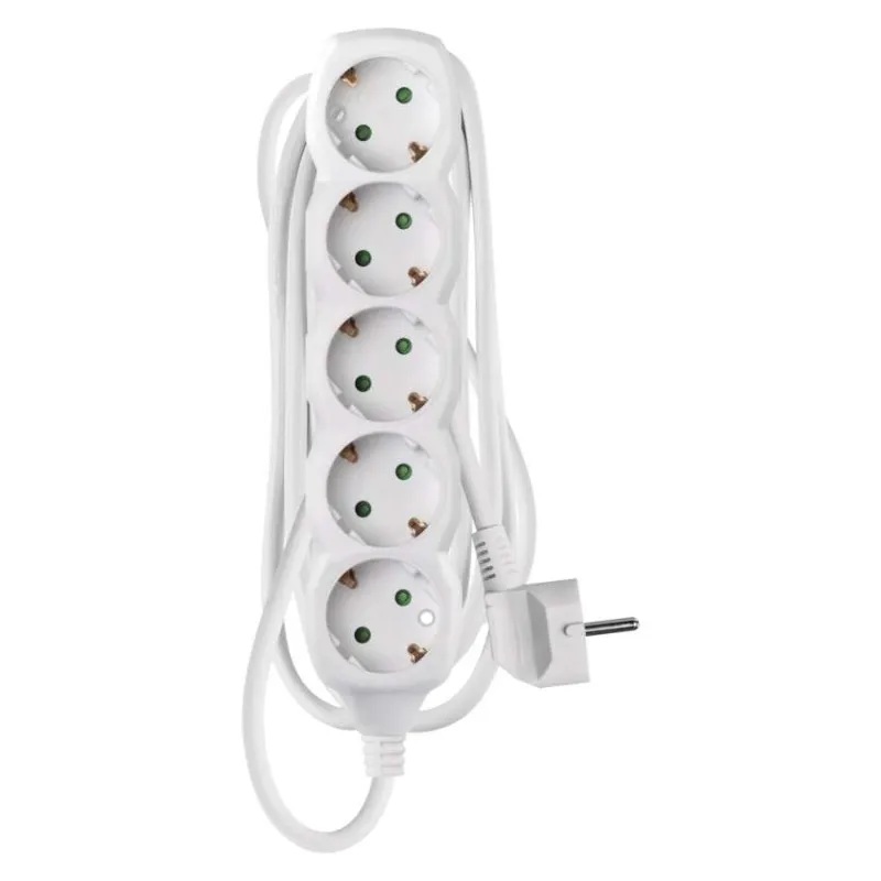 Разклонител БЯЛ 5x2P+E с кабел 3 метра / 1.5mm2 EMOS