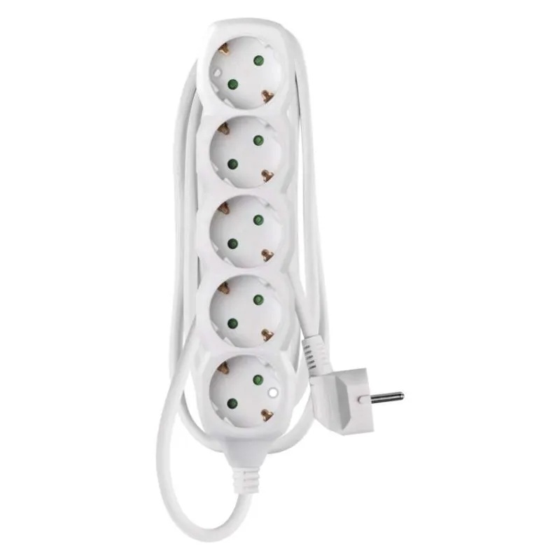 Разклонител БЯЛ 5x2P+E с кабел 1.5 метра / 1.5mm2 EMOS