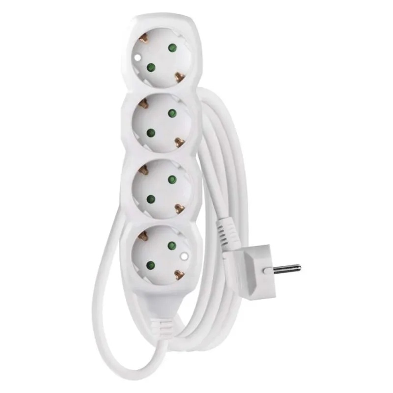 Разклонител БЯЛ 4x2P+E с кабел 3 метра / 1.5mm2 EMOS