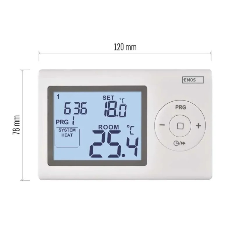 Термостат за отопление и охлаждане 5…35 °C с LCD дисплей и седмичен таймер 8A EMOS