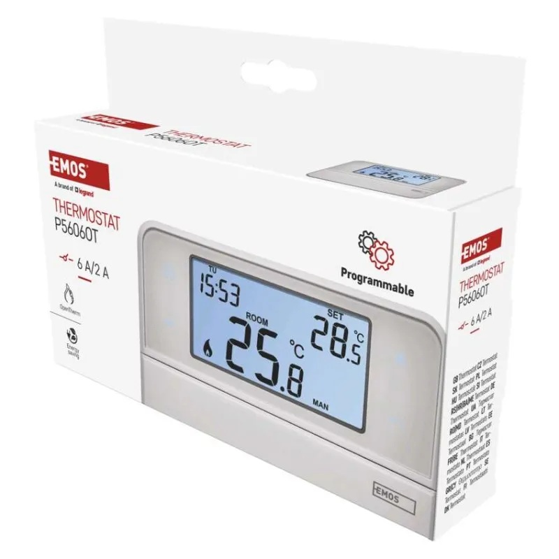 Термостат OpenTherm 5…35 °C с LCD дисплей 6A EMOS