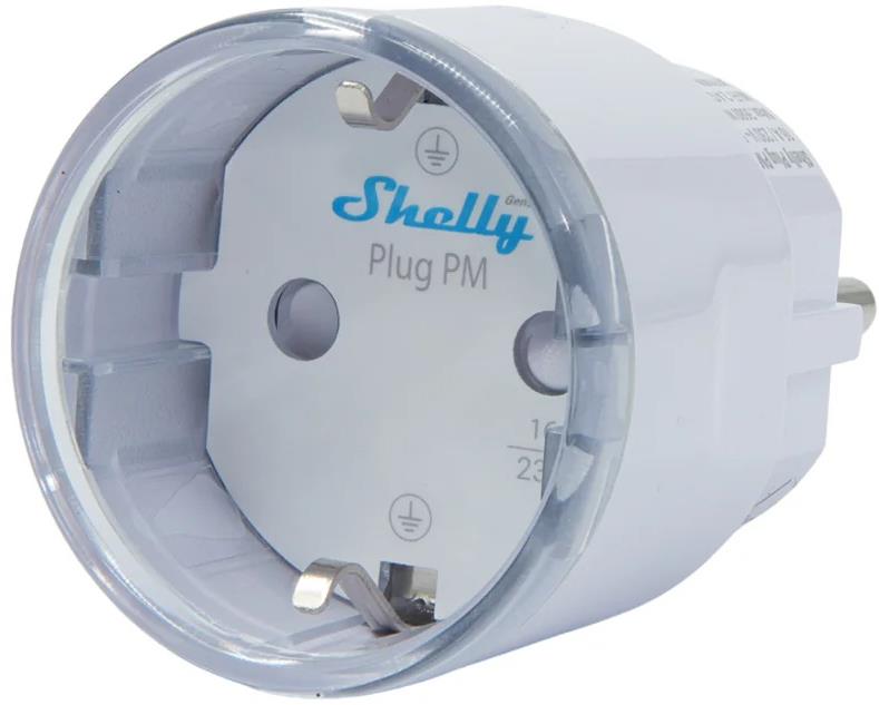Адаптер Smart за контакт 1х Шуко 16A с мерител Shelly Plug PM Gen3 - 072346