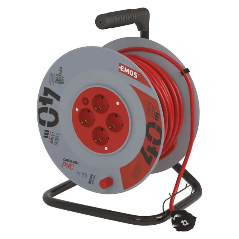 Макара 40м H05VV-F 3G1,5mm2 IP20 термична защита 4 шуко 16A EMOS