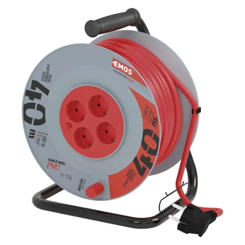 Макара 40м H05VV-F 3G2,5mm2 IP20 термична защита 4 шуко 16A EMOS