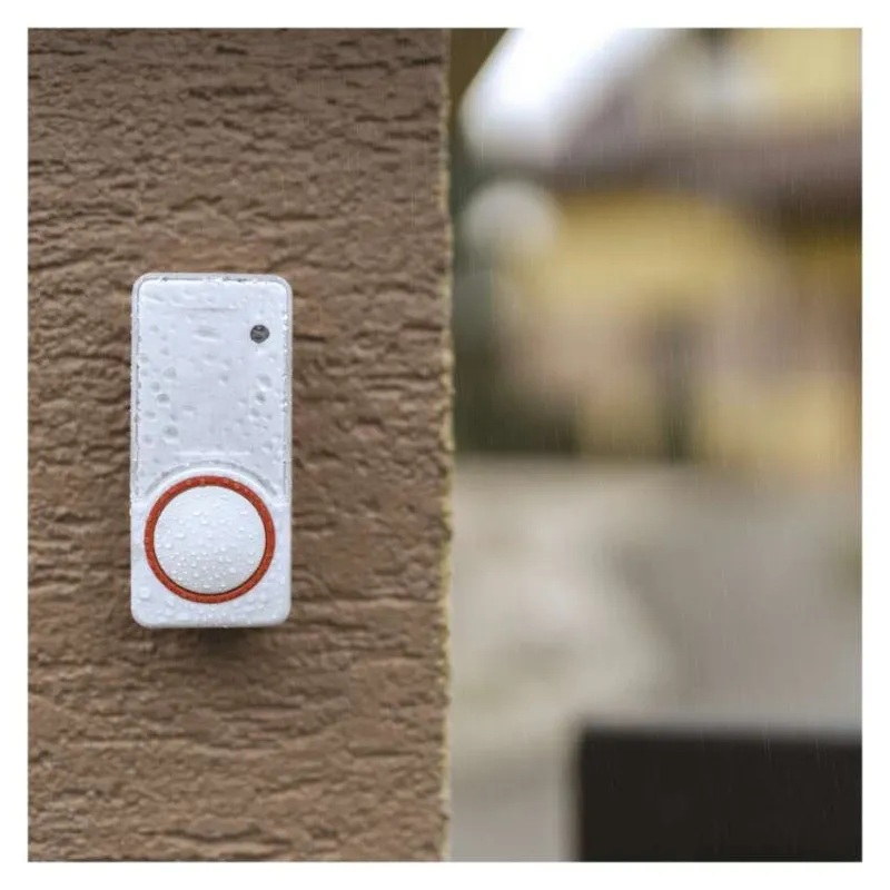 Кинетичен бутон IP44 обхват 150 метра към звънец 230V 10 мелодии 110dB EMOS