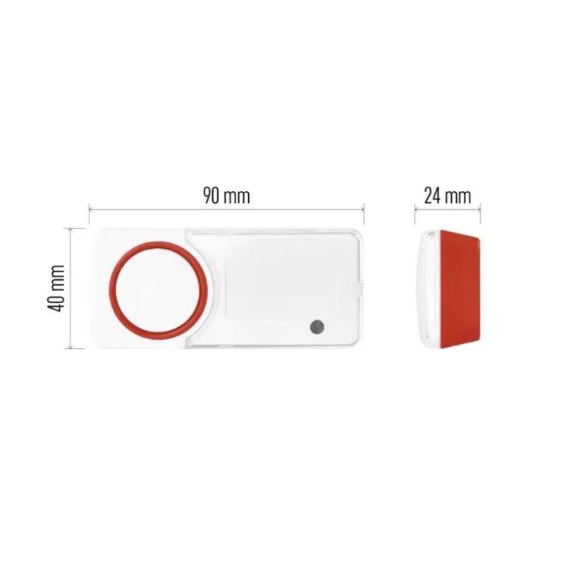 Кинетичен бутон IP44 обхват 150 метра към звънец 230V 10 мелодии 110dB EMOS