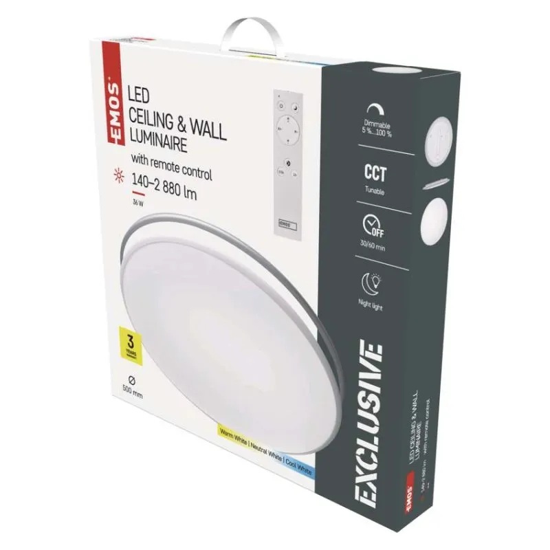 Плафон LED DN500 36W CCT 2880lm 115° димируем с ДУ 25000h IP20 ALVI EMOS