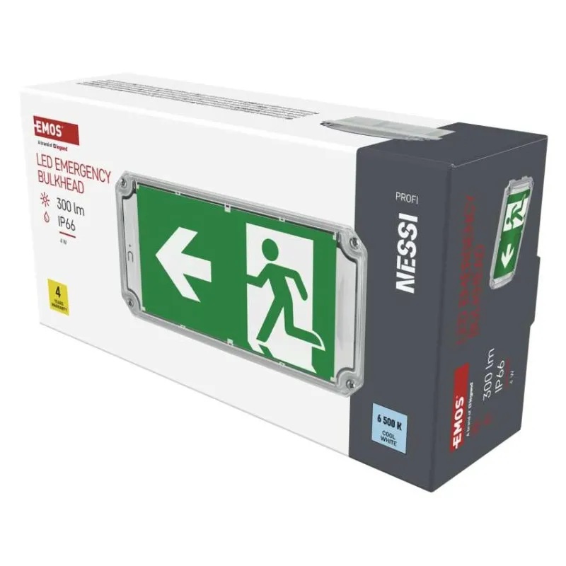Авариен осветител LED 4W 6500K 300lm 3h IP66 открит монтаж NESSI EMOS