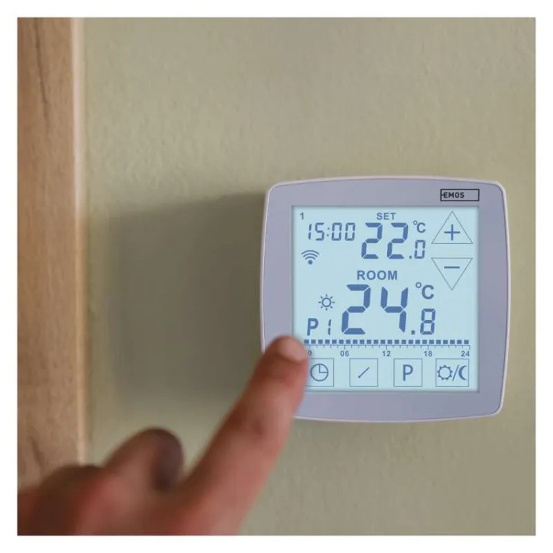 Термостат OpenTherm 7…30 °C с LCD дисплей 16A бял Wi-Fi GoSmart EMOS