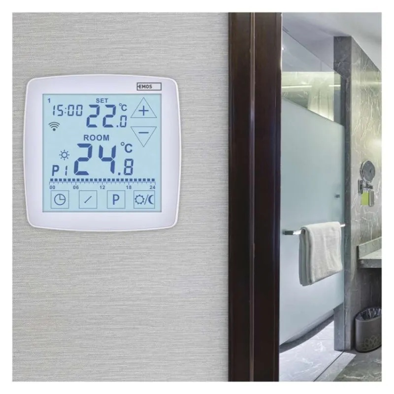 Термостат OpenTherm 7…30 °C с LCD дисплей 16A за вграждане бял Wi-Fi GoSmart EMOS