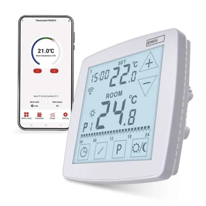 Термостат OpenTherm 7…30 °C с LCD дисплей 16A за вграждане бял Wi-Fi GoSmart EMOS