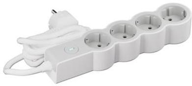 Разклонител с ключ БЯЛ 4x2P+E с кабел 1.5 метра / 3x1.5мм2 Standard NEW Legrand