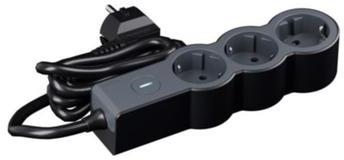 Разклонител с ключ ЧЕРЕН 3x2P+E с кабел 1.5 метра / 3x1.5мм2 Standard NEW Legrand