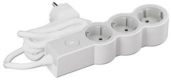 Разклонител с ключ БЯЛ 3x2P+E с кабел 1.5 метра / 3x1.5мм2 Standard NEW Legrand