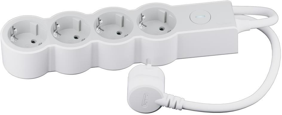 Разклонител с ключ БЯЛ 4x2P+E с кабел 3 метра / 3x1.5мм2 Standard NEW Legrand