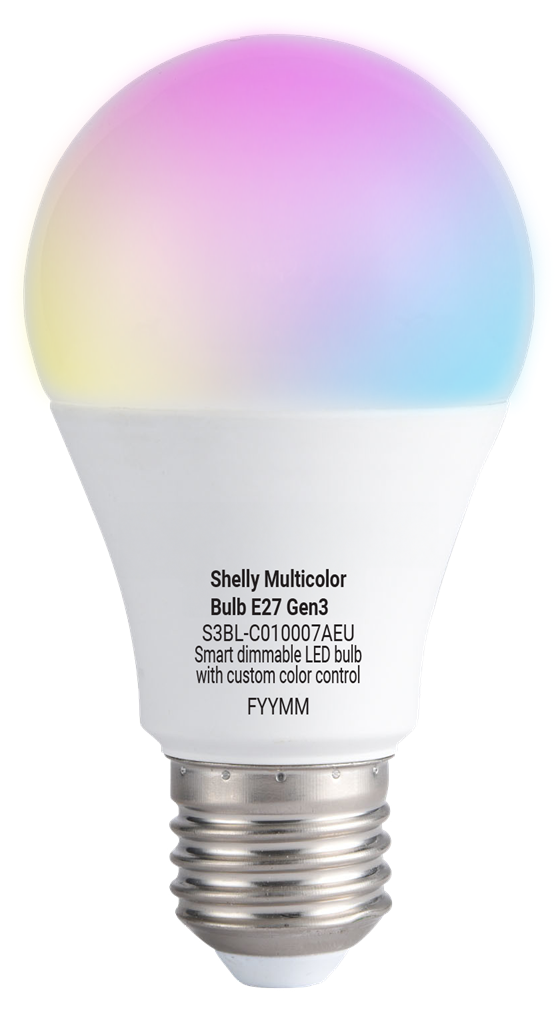 Лампа LED 8.5W RGBW E27 A60 806lm 200° димируема 15000h Shelly Multicolor Bulb - 073183