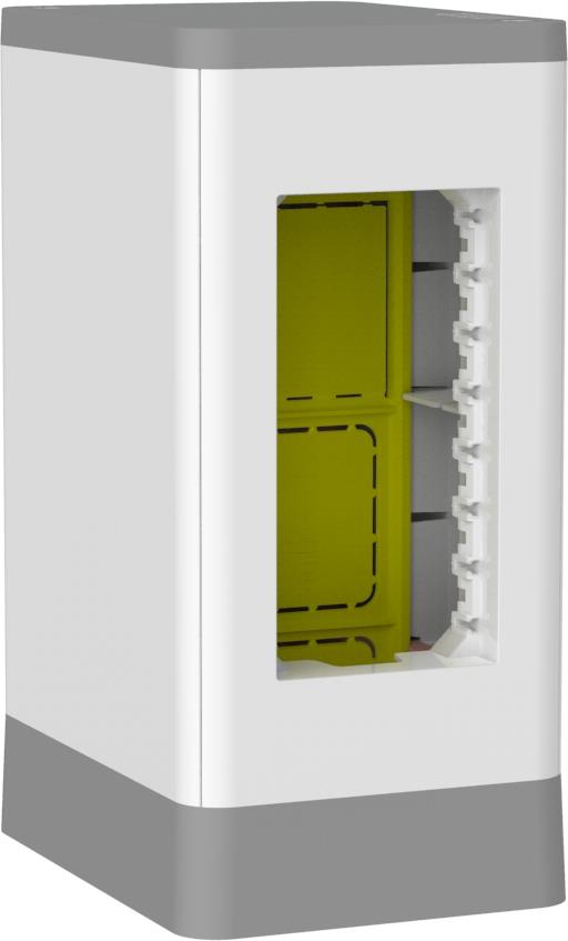 Мини колона 4 модула, двустранна, 0.17м, PVC конструкция и капаци, бяла Tower Legrand