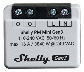 Микромодул Smart монофазен мерител 1х 16A Shelly PM Mini Gen3 - 261613