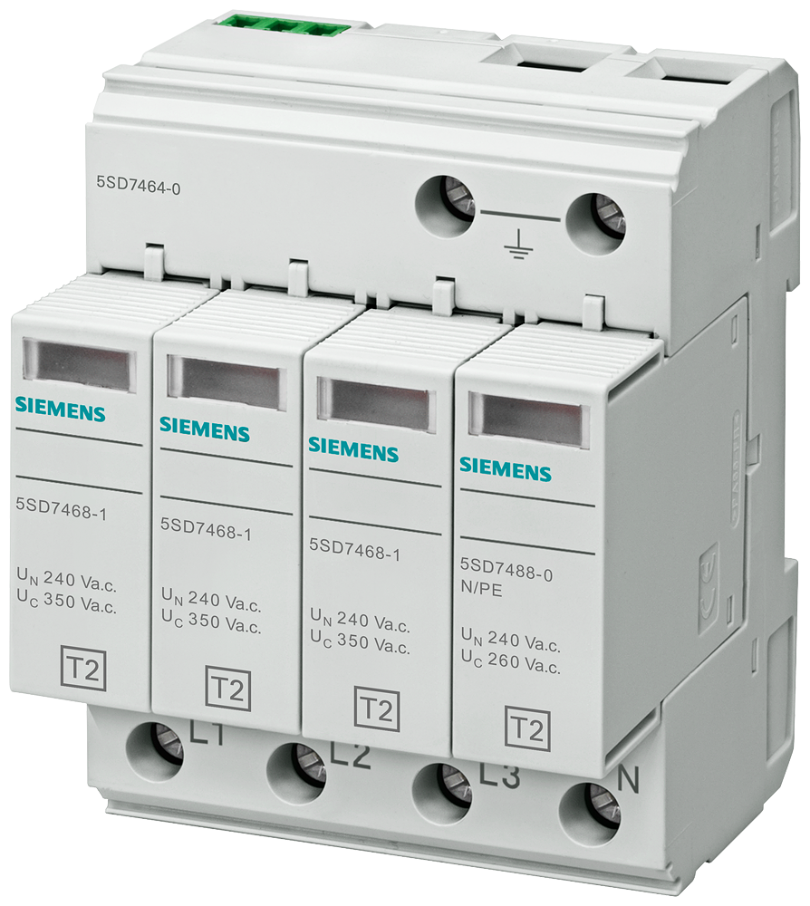 Катоден отводител тип 2 SPD 20kA 350V 3P+N Siemens