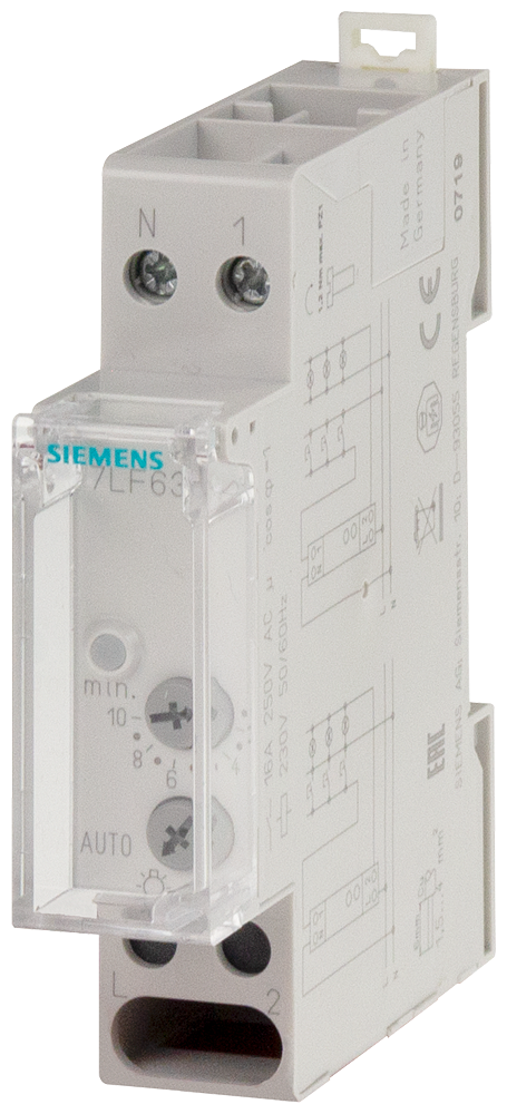 Стълбищен автомат 7LF6, 0.5m-10m, 1NO 16A, 230Vac 1DIN Siemens