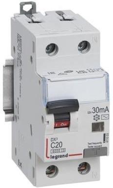 ДТЗ комбинирана DX3 1P+N 20A крива C 30mA тип AC 6kA 2 мод. Legrand /до изчерпване/