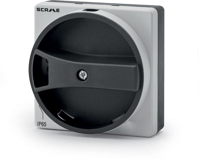 Ръкохватка сиво/черна I-0 панелен монтаж за пакетни прекъсвачи Y1-Y2 COMMAND Scame