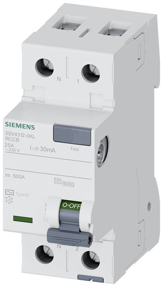 ДТЗ 5SV4 2P 25A 30mA тип AC 10kA Siemens