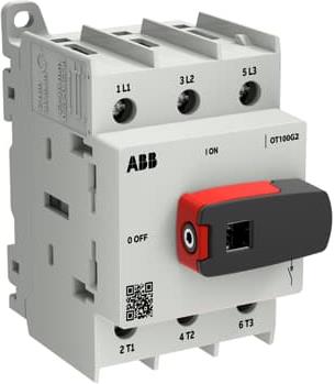 Разединител OT100G2-3BS 100A 3P I-0 за DIN монтаж с ръкохватка ABB