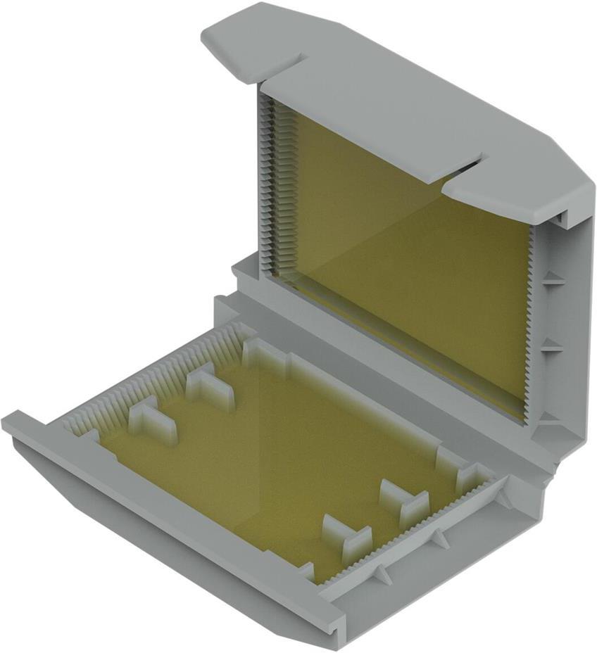 Кутия с гел GelBox Wago за клема Inline до 4мм2, IP x8, 56.9x17.8x41.7мм, сива 