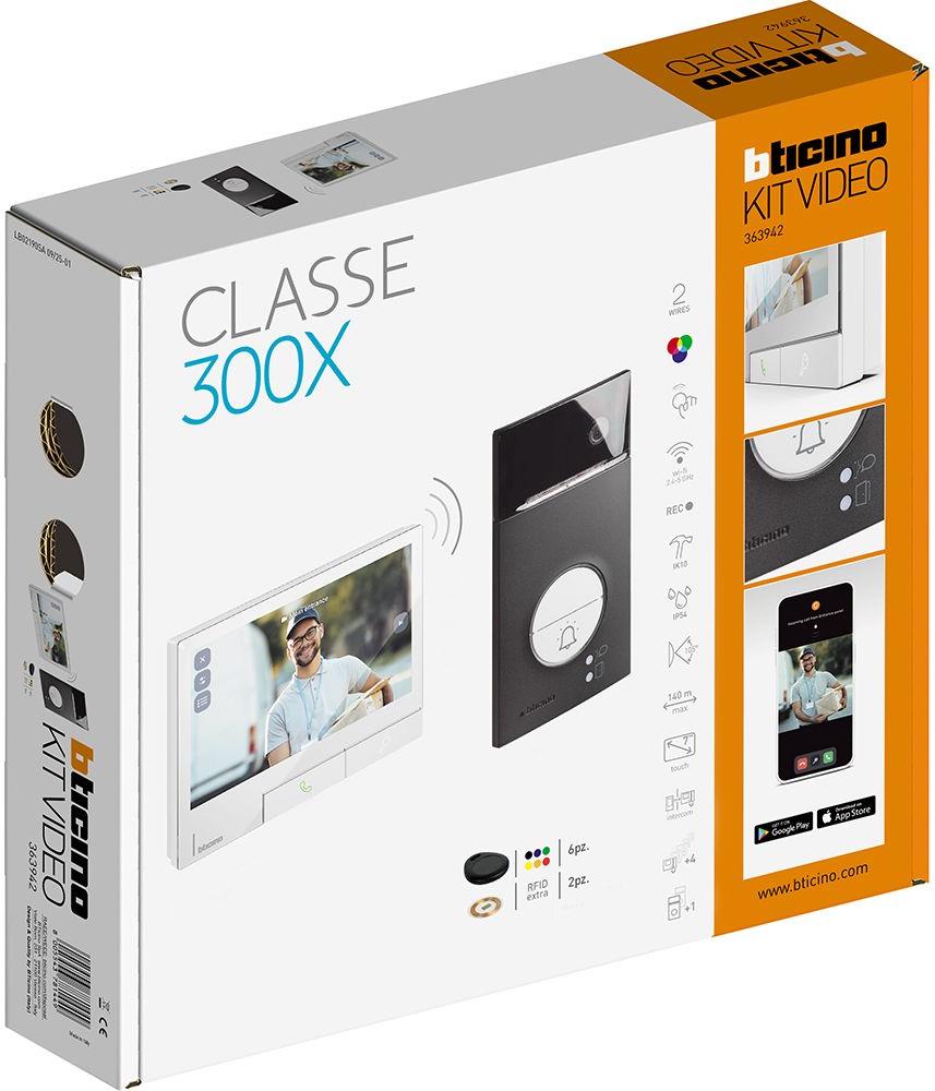 Видео-домофон комплект Classe 300X бял Wi-Fi дисплей и LINEA 3000 входен панел Bticino