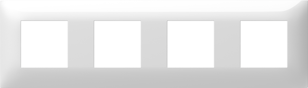 Рамка 2+2+2+2 мод. цвят Бял гланц Thin Modul TEM