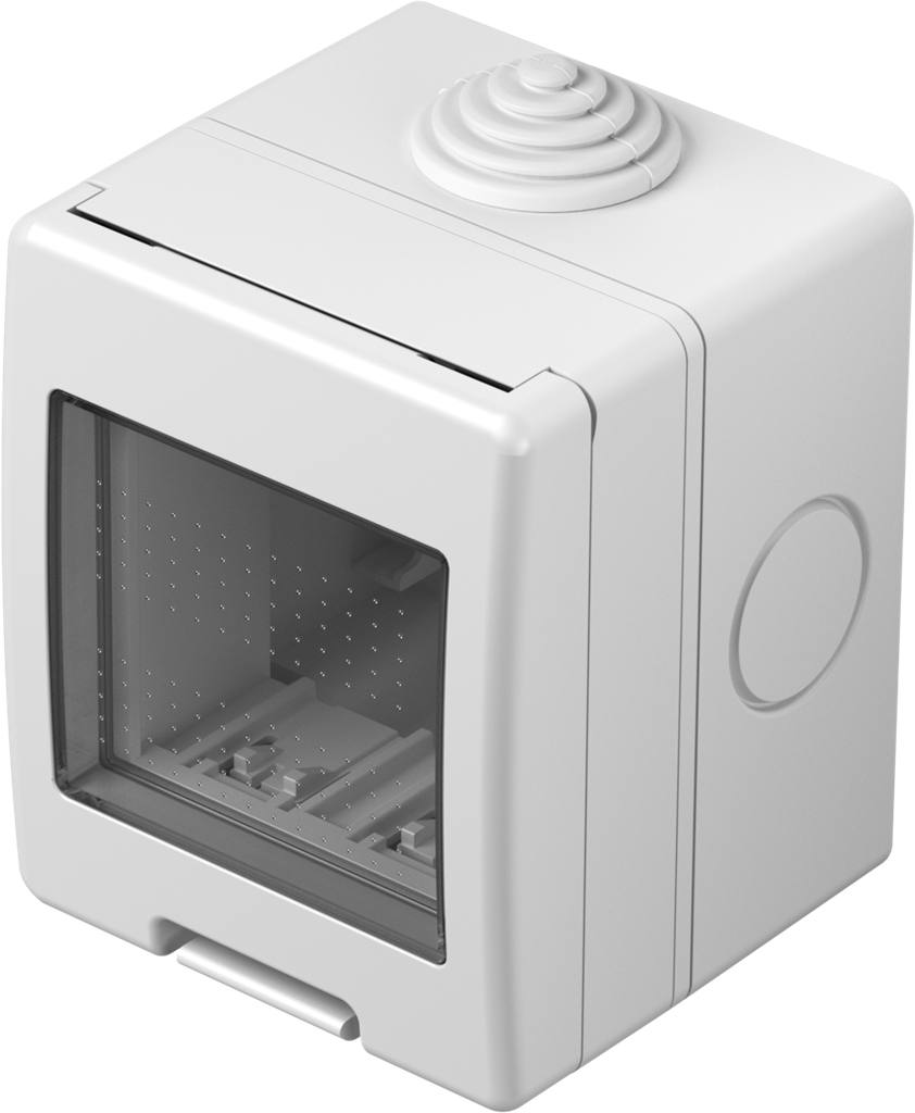 Конзола за открит монтаж IP55 2 мод. цвят Бял гланц Modul TEM