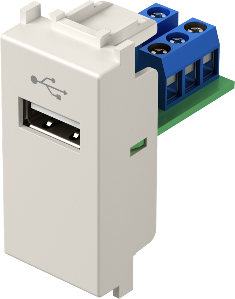 Розетка USB A 2.0 за данни 1 мод. цвят Крем мат Modul TEM