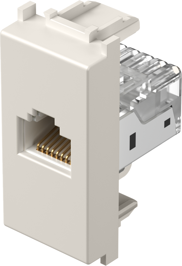 Розетка RJ45 Cat.5e UTP 1 мод. цвят Крем мат Modul TEM