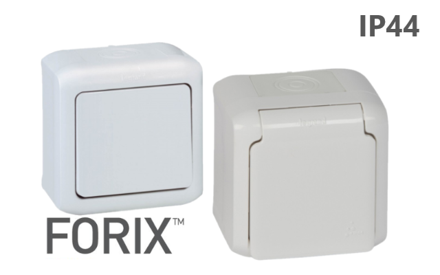 Сиви Forix IP44 ключове и контакти Legrand