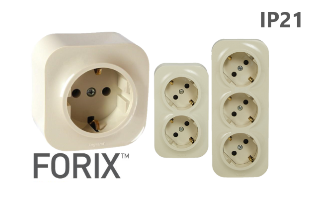 Крем Forix IP21 ключове и контакти Legrand