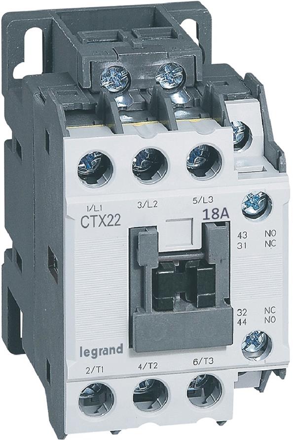 Контактор CTX3-22 3P 7.5kW (18A AC-3) 1NO-1NC 24V DC Legrand1